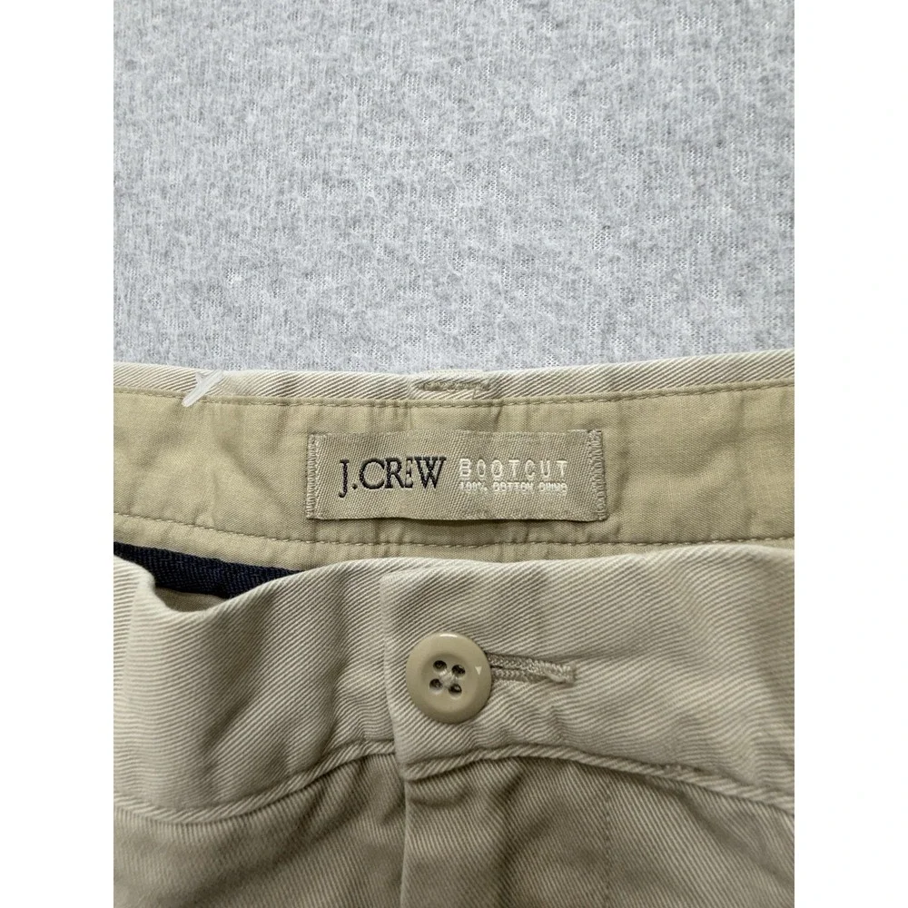 J.Crew Pants Mens 34x30 Beige Bootcut Chino Regular Fit Casual Vtg - Picture 10 of 16